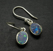 Load image into Gallery viewer, Opal Doublet Earrings | 925 Sterling Silver | Ovals | Green and Red Flash | Genuine Gems from Crystal Heart Melbourne Australia since 1986