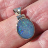 Opal Doublet Pendant | 925 Sterling Silver | Oval | Green Red Blue Flashes | Genuine Gems from Crystal Heart Melbourne Australia since 1986