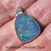 Opal Doublet Pendant | 925 Sterling Silver | Oval | Green Red Blue Flashes | Genuine Gems from Crystal Heart Melbourne Australia since 1986