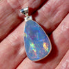 Opal Doublet Pendant | 925 Sterling Silver | Oval | Green Red Blue Flashes | Genuine Gems from Crystal Heart Melbourne Australia since 1986