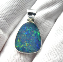 Load image into Gallery viewer, Opal Doublet Pendant | 925 Sterling Silver | Oval | Green Red Blue Flashes | Genuine Gems from Crystal Heart Melbourne Australia since 1986