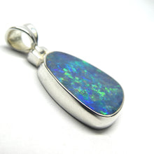 Load image into Gallery viewer, Opal Doublet Pendant | 925 Sterling Silver | Oval | Green Red Blue Flashes | Genuine Gems from Crystal Heart Melbourne Australia since 1986