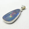 Opal Doublet Pendant | 925 Sterling Silver | Oval | Green Red Blue Flashes | Genuine Gems from Crystal Heart Melbourne Australia since 1986