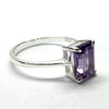 Amethyst Ring | Faceted emerald Cut | 925 Sterling Silver | US Size 6, 7, 8, 9 |  Genuine Gems from Crystal Heart Melbourne Australia since 1986