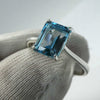 Blue Topaz Ring |  Faceted Emerald Cut | Bright 925 Sterling Silver | Open Backs | US Size 6, 7, 8, 9, 10 | Genuine Gems from Crystal Heart Melbourne Australia since 1986