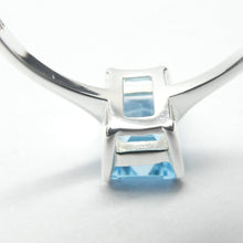 Load image into Gallery viewer, Blue Topaz Ring |  Faceted Emerald Cut | Bright 925 Sterling Silver | Open Backs | US Size 6, 7, 8, 9, 10 | Genuine Gems from Crystal Heart Melbourne Australia since 1986