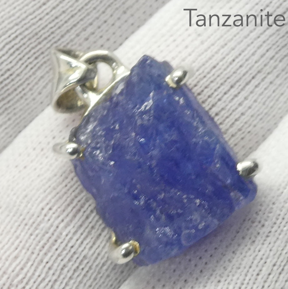 Tanzanite Pendant  | Raw Crystal Nugget | 925 Sterling Silver | Rich violet blue with natural striations | Achieve your spiritual potential  | Genuine Gems from Crystal Heart Melbourne since 1986