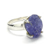 Tanzanite Ring, Raw Crysta Nugget 925 Sterling Silver, US Size 7.5 to 9