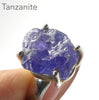 Tanzanite Ring, Raw Crysta Nugget 925 Sterling Silver, US Size 7.5 to 9