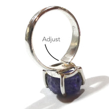 Load image into Gallery viewer, Tanzanite Ring, Raw Crysta Nugget 925 Sterling Silver, US Size 7.5 to 9