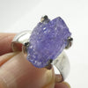 Tanzanite Ring, Raw Crysta Nugget 925 Sterling Silver, US Size 7.5 to 9