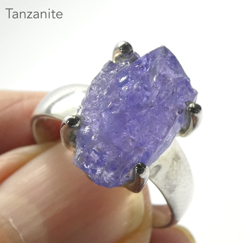 Tanzanite Ring  | Raw Crystal Nugget | 925 Sterling Silver | US Size 9 | AUS Size R1/2 | Rich violet blue | Achieve your spiritual potential  | Genuine Gems from Crystal Heart Melbourne since 1986