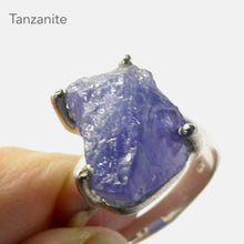 Load image into Gallery viewer, Tanzanite Ring  | Raw Crystal Nugget | 925 Sterling Silver | US Size 9 | AUS Size R1/2 | Rich violet blue | Achieve your spiritual potential  | Genuine Gems from Crystal Heart Melbourne since 1986