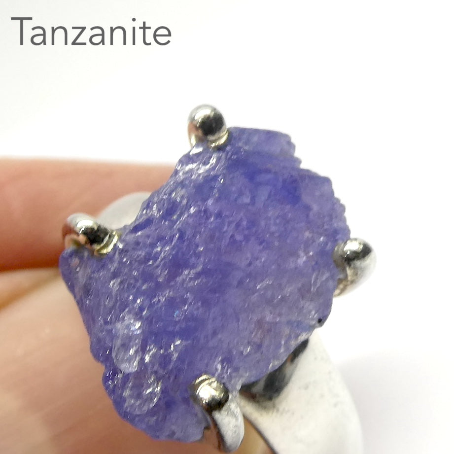 Tanzanite Ring  | Raw Crystal Nugget | 925 Sterling Silver | US Size 5.75 | AUS Size L | Rich violet blue | Achieve your spiritual potential  | Genuine Gems from Crystal Heart Melbourne since 1986