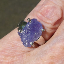 Load image into Gallery viewer, Tanzanite Ring  | Raw Crystal Nugget | 925 Sterling Silver | US Size 5.75 | AUS Size L | Rich violet blue | Achieve your spiritual potential  | Genuine Gems from Crystal Heart Melbourne since 1986