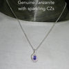 Tanzanite Gemstone Pendant  | Faceted Oval | AAA Grade | Natural Stone |
Art Deco Design | surrounded by diamond like CZ | 925 Sterling Silver | Rich violet Blue | Achieve your spiritual potential  | Genuine Gems from Crystal Heart Melbourne since 1986