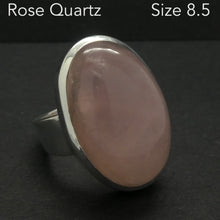 Load image into Gallery viewer, Rose Quartz Gemstone Ring | Cabochon Oval | Good colour consistency translucency |Madagascar Material | 925 Sterling Silver | US Size 8.5 | AUS Size Q1/2 | Star Stone Taurus Libra  | Genuine Gemstones from Crystal Heart Melbourne since 1986 