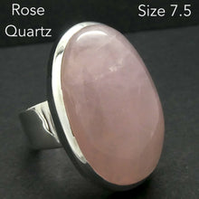 Load image into Gallery viewer, Rose Quartz Gemstone Ring | Cabochon Oval | Good colour consistency translucency |Madagascar Material | 925 Sterling Silver | US Size 7.5 | AUS Size O1/2 | Star Stone Taurus Libra  | Genuine Gemstones from Crystal Heart Melbourne since 1986 