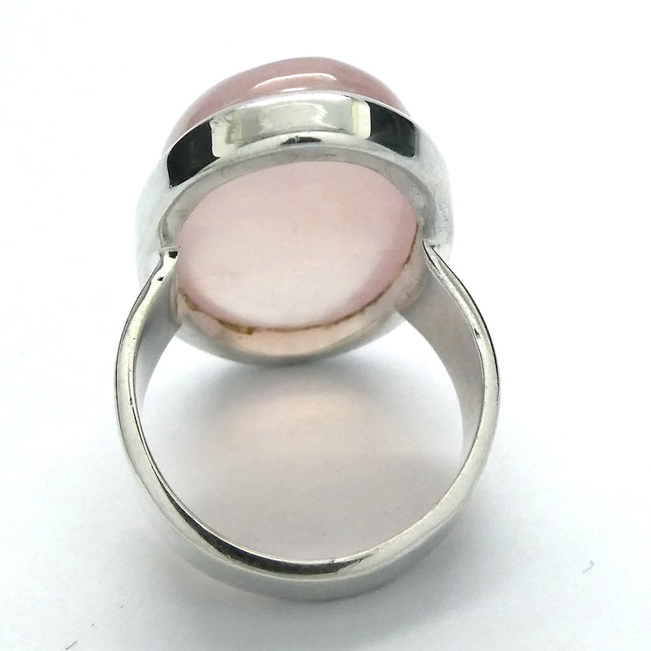 Rose Quartz Gemstone Ring | Cabochon Oval | Good colour consistency translucency |Madagascar Material | 925 Sterling Silver | US Size 6 | AUS Size L1/2 | Star Stone Taurus Libra  | Genuine Gemstones from Crystal Heart Melbourne since 1986 