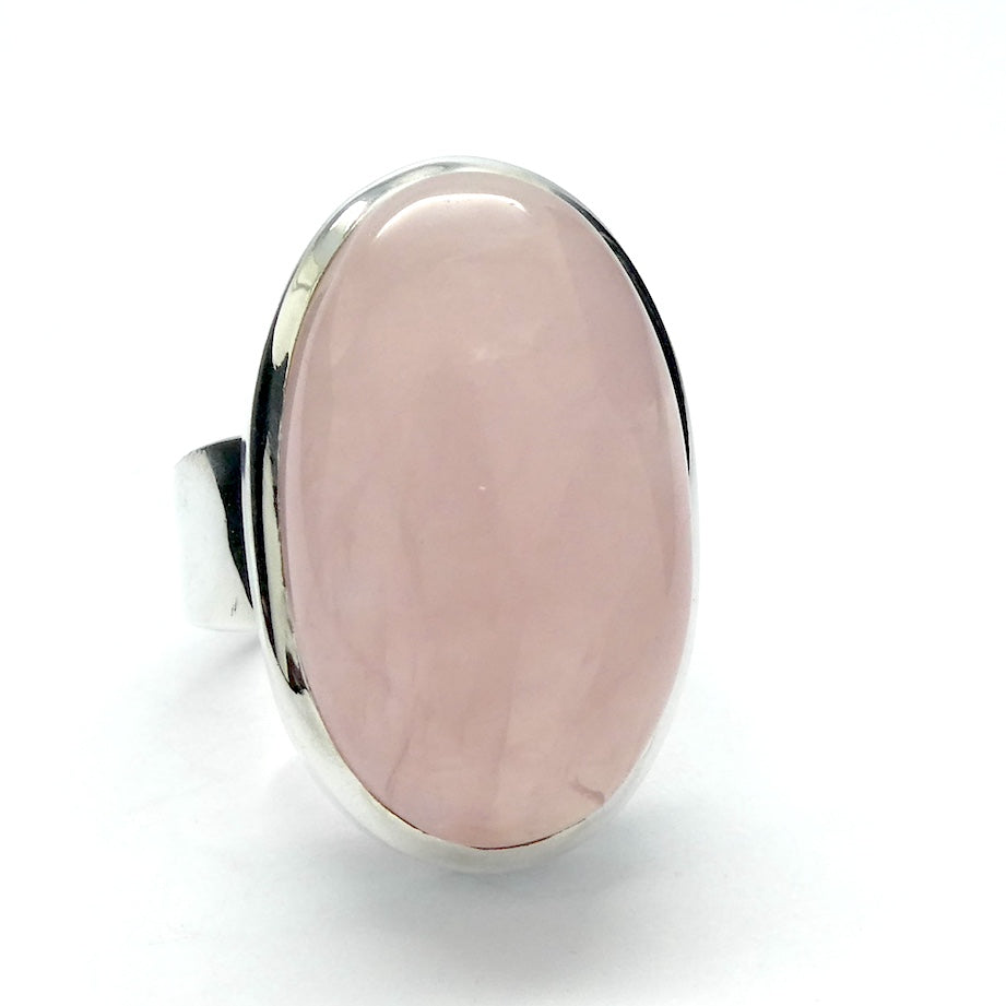 Rose Quartz Gemstone Ring | Cabochon Oval | Good colour consistency translucency |Madagascar Material | 925 Sterling Silver | US Size 7.5 | AUS Size O1/2 | Star Stone Taurus Libra  | Genuine Gemstones from Crystal Heart Melbourne since 1986 