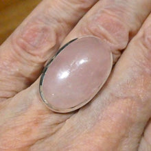 Load image into Gallery viewer, Rose Quartz Gemstone Ring | Cabochon Oval | Good colour consistency translucency |Madagascar Material | 925 Sterling Silver | US Size 7.5 | AUS Size O1/2 | Star Stone Taurus Libra  | Genuine Gemstones from Crystal Heart Melbourne since 1986 