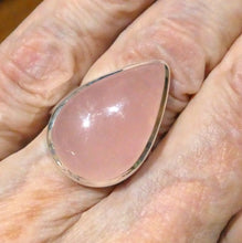 Load image into Gallery viewer, Rose Quartz Gemstone Ring | Cabochon Teardrop | Good colour consistency translucency |Madagascar Material | 925 Sterling Silver | US Size 7.5 | AUS Size O1/2 | Star Stone Taurus Libra  | Genuine Gemstones from Crystal Heart Melbourne since 1986 