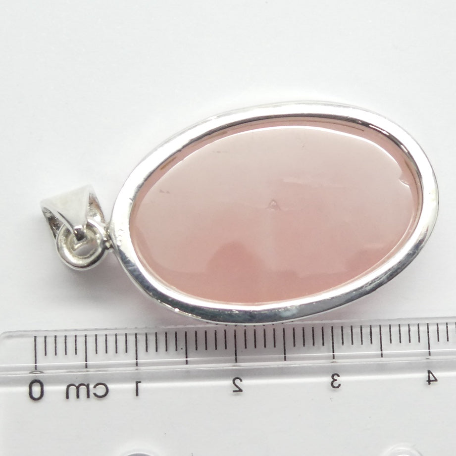 Rose Quartz Gemstone Pendant | Cabochon Oval | Lovely colour consistency and translucency | Madagascar Material | 925 Sterling Silver | Star Stone Taurus Libra  | Genuine Gemstones from Crystal Heart Melbourne since 1986 