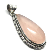 Load image into Gallery viewer, Rose Quartz Gemstone Pendant | CabochonTeardrop | Lovely colour consistency and translucency | Madagascar Material | 925 Sterling Silver | Star Stone Taurus Libra  | Genuine Gemstones from Crystal Heart Melbourne since 1986 