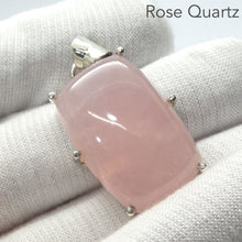 Load image into Gallery viewer, Rose Quartz Gemstone Pendant | Cabochon Oblong | Lovely colour consistency and translucency | Madagascar Material | 925 Sterling Silver | Star Stone Taurus Libra  | Genuine Gemstones from Crystal Heart Melbourne since 1986 