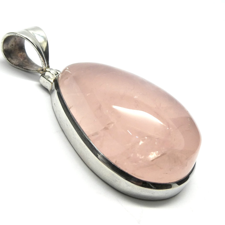 Rose Quartz Gemstone Pendant | Cabochon Teardop | Lovely colour consistency and translucency | Madagascar Material | 925 Sterling Silver | Star Stone Taurus Libra  | Genuine Gemstones from Crystal Heart Melbourne since 1986 