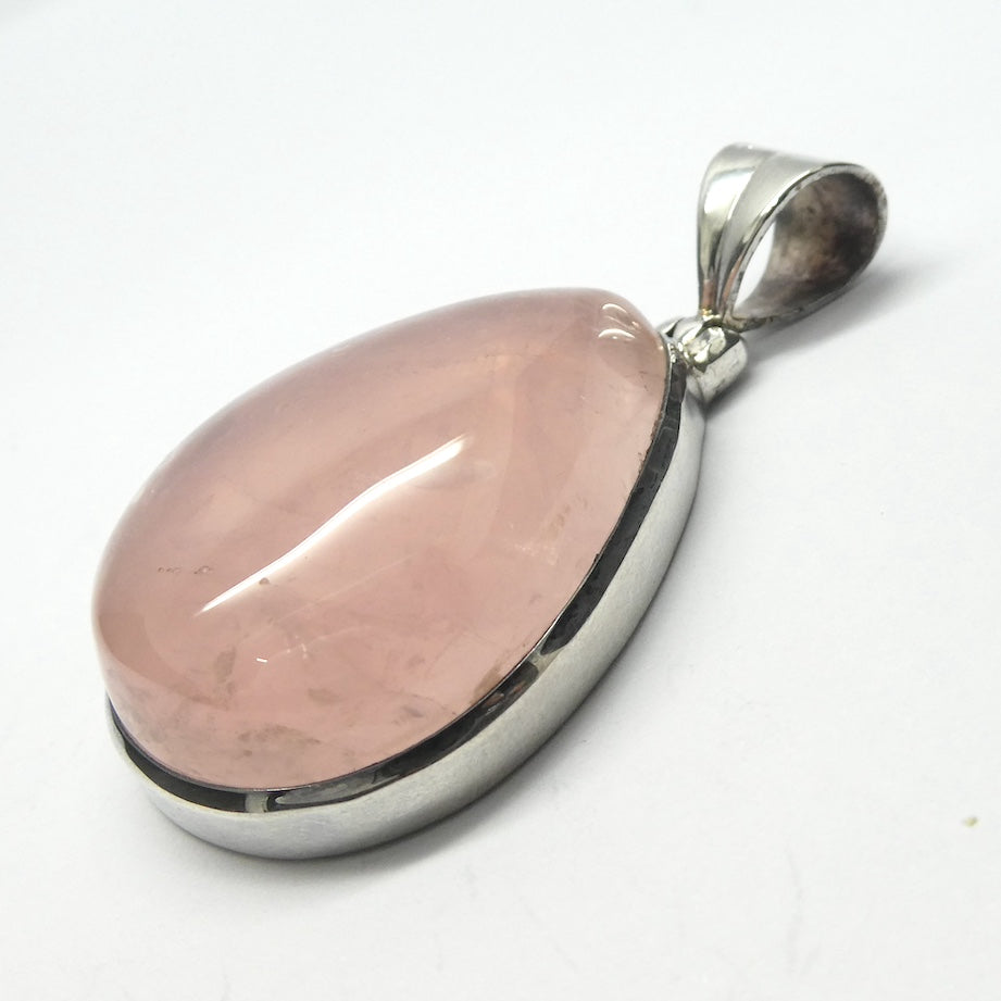 Rose Quartz Gemstone Pendant | Cabochon Teardop | Lovely colour consistency and translucency | Madagascar Material | 925 Sterling Silver | Star Stone Taurus Libra  | Genuine Gemstones from Crystal Heart Melbourne since 1986 