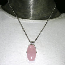 Load image into Gallery viewer, Rose Quartz Gemstone Pendant | Cabochon Oval | Lovely colour consistency and translucency | Madagascar Material | 925 Sterling Silver | Star Stone Taurus Libra  | Genuine Gemstones from Crystal Heart Melbourne since 1986 