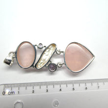 Load image into Gallery viewer, Rose Quartz Gemstone Pendant with Pearl and Amethyst | Lovely colour consistency and translucency | 925 Sterling Silver | Star Stone Taurus Libra  | Genuine Gemstones from Crystal Heart Melbourne since 1986 