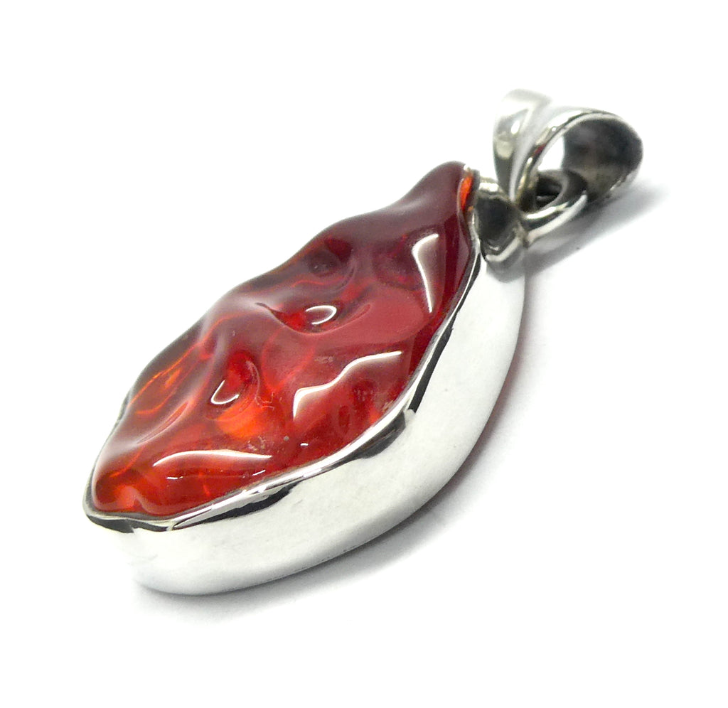 Mexican Fire Opal Pendant | Pure Raw Nugget | Vibrant orange red with transparency | 925 Sterling Silver |   Leo Libra Aries Leo Sagittarius | Luck Creativity Abundance Passion | Grounding, good for creative business | Genuine Gems from Crystal Heart Melbourne Australia since 1986