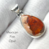 Mexican Fire Opal Pendant | Teardrop Cabochon | Vibrant orange red with transparency n Matrix | 925 Sterling Silver |   Leo Libra Aries Leo Sagittarius | Luck Creativity Abundance Passion | Grounding, good for creative business | Genuine Gems from Crystal Heart Melbourne Australia since 1986