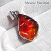 Mexican Fire Opal Pendant | Pure Raw Nugget | Vibrant orange red with transparency | 925 Sterling Silver |   Leo Libra Aries Leo Sagittarius | Luck Creativity Abundance Passion | Grounding, good for creative business | Genuine Gems from Crystal Heart Melbourne Australia since 1986