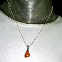 Load image into Gallery viewer, Mexican Fire Opal Pendant | Pure Raw Nugget | Vibrant orange red with transparency | 925 Sterling Silver |   Leo Libra Aries Leo Sagittarius | Luck Creativity Abundance Passion | Grounding, good for creative business | Genuine Gems from Crystal Heart Melbourne Australia since 1986