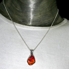 Load image into Gallery viewer, Mexican Fire Opal Pendant | Pure Raw Nugget | Vibrant orange red with transparency | 925 Sterling Silver |   Leo Libra Aries Leo Sagittarius | Luck Creativity Abundance Passion | Grounding, good for creative business | Genuine Gems from Crystal Heart Melbourne Australia since 1986