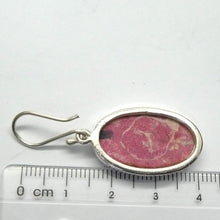 Load image into Gallery viewer, Thulite (Rosaline) Earrings | Oval Cabochons | 925 Sterling Silver | Bezel set | open back | Perfect deep pinkish red Zoisite variety from Norway | Healing Nurturing Relationship Emotional Trauma | Public speaking | Genuine Gems from Crystal Heart Melbourne Australia since 1986