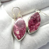 Thulite (Rosaline) Earrings | Marquise Cabochons | 925 Sterling Silver | Bezel set | open back | Perfect deep pinkish red Zoisite variety from Norway | Healing Nurturing Relationship Emotional Trauma | Public speaking | Genuine Gems from Crystal Heart Melbourne Australia since 1986