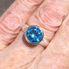 Topaz Ring, Swiss Blue, Faceted Round, 925 Sterling Silver, g4