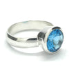 Topaz Ring, Swiss Blue, Faceted Round, 925 Sterling Silver, g4