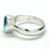 Topaz Ring, Swiss Blue, Faceted Round, 925 Sterling Silver, g4