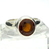 Genuine Mandarin Garnet Ring | Faceted Round | 925 Sterling Silver | US Size 7.25, AUS O | Prosperity, Creativity & Joy | Genuine Gems from Crystal Heart Melbourne Australia since 1986