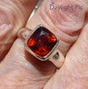 Genuine Mandarin Garnet Ring | Faceted Square | 925 Sterling Silver | US Size 8.5 | AUS Q1/2 | Prosperity, Creativity & Joy | Genuine Gems from Crystal Heart Melbourne Australia since 1986