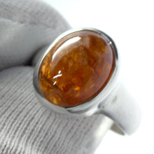 Load image into Gallery viewer, Genuine Mandarin Garnet Ring | Oval Cabochon | 925 Sterling Silver | US Size 8.5 | AUS Q1/2 | Prosperity, Creativity &amp; Joy | Genuine Gems from Crystal Heart Melbourne Australia since 1986