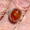 Genuine Mandarin Garnet Ring | Oval Cabochon | 925 Sterling Silver | US Size 7.5 | AUS O1/2 | Prosperity, Creativity & Joy | Genuine Gems from Crystal Heart Melbourne Australia since 1986