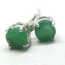 Load image into Gallery viewer, Genuine Emerald Studs | 925 Sterling Silver | Creative Joy | Wisdom of the Heart | Genuine gems from Crystal Heart Melbourne Australia since 1986