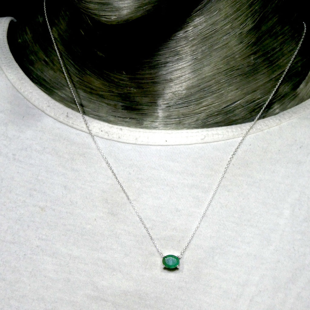 Genuine Emerald Necklace | 925 Sterling Silver | Creative Joy | Wisdom of the Heart | Genuine gems from Crystal Heart Melbourne Australia since 1986