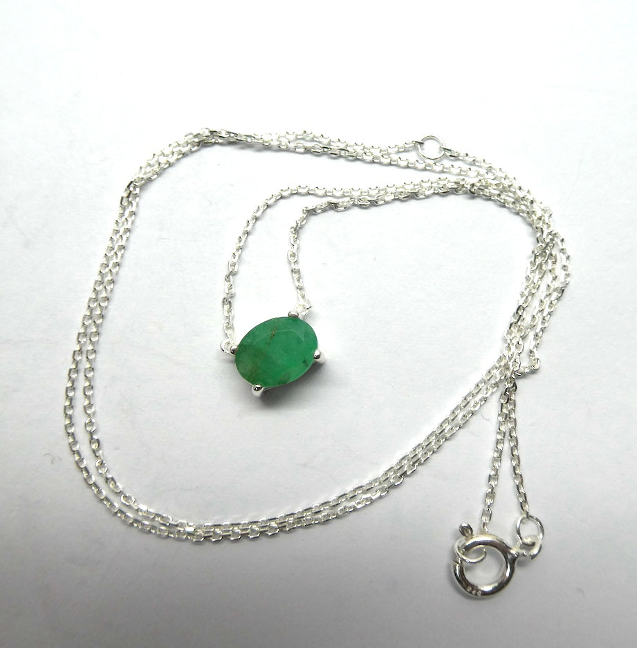 Genuine Emerald Necklace | 925 Sterling Silver | Creative Joy | Wisdom of the Heart | Genuine gems from Crystal Heart Melbourne Australia since 1986